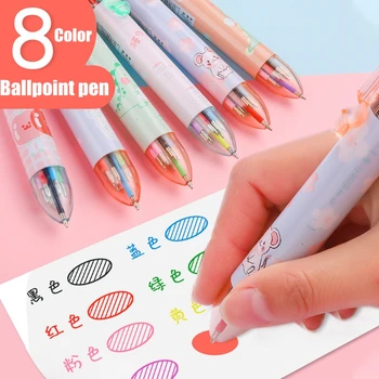 8 цвята, многоцветен химикалка химикалка, химикалки 0,5 мм, канцеларски пособия за училище бои, маркери