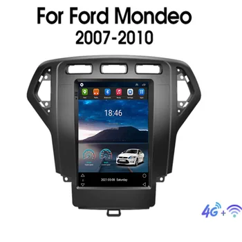 За Tesla Стил Android 12 кола DVD ЗА Ford Mondeo mk4 Galaxy A/C 2007-2010 авто аудио плейър GPS дисплей Монитор