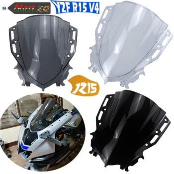Мотоциклет Козирка На Предното стъкло, Черно Предното стъкло, Подходящ За YAMAHA YZF R15 V4.0 2021 2022 R15M 21-22 YZFR15 M V4 Double Bubble
