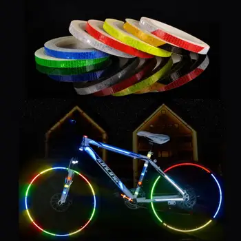 Колоездене, етикети, Светоотражающая лента, Флуоресцентни ленти за планински велосипеди, велосипедни ленти МТБ за колоездене шлем, мотоциклет, скутер 1 см. * 8 м