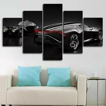 Car Evolution, 5 панели, Печат върху платно, монтиран на стената Художествен Плакат, Декорация на дома, HD Печат, Начало декор, Интериор на стаята, Картини, Картини Без рамки