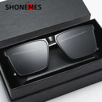 ShoneMes Квадратни Мъжки Дамски Слънчеви Очила с Класически Дизайн, с Големи Рамки, Слънчеви Очила са За Улицата UV400, Нюанси на Черно, Кафяво на Цвят за Унисекс