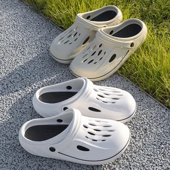 Летни Мъжки обувки с дупки, Нови Летни сандали и чехли от материал EVA, удобни и дишащи чехли за баня, обувки за мъже