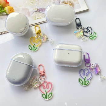 Калъф с цвете лале за Huawei freebuds SE/калъф за червило Прозрачен силиконов калъф за слушалки FreeBuds Lipstick Hearphone Box