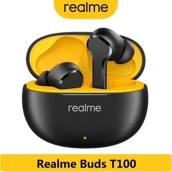Оригинални Realme TechLife Рецептори T100 Bluetooth 5.3 AI ENC С шумопотискане, Безжични слушалки TWS IPX5, водоустойчив