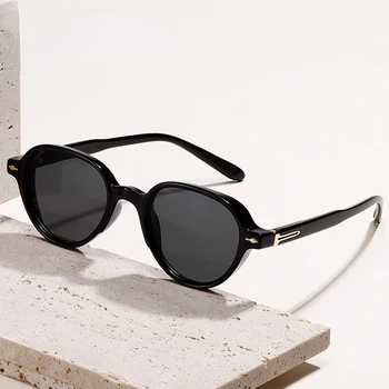 2023 Модерни Дамски Слънчеви Очила Мъжки Уникален Стил, С Метални Нитове, Слънчеви Очила Дамски Луксозни Маркови И Дизайнерски Очила На Rond Нюанси