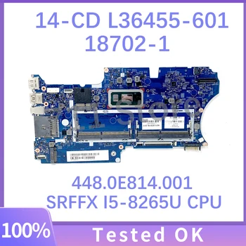 18702-1 L36455-601 L36455-501 L36455-001 L37630-001 За HP 14-CD дънна Платка на лаптоп 448.0E814.0011 с процесор SRFFX I5-8265U 100% Тест