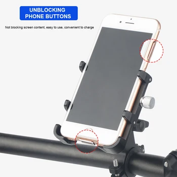 Въртящ се на 360 ° скоба за колоездене телефон, противоскользящий Велосипеден държач за мобилен телефон, алуминиева сплав за велосипеди, електрически велосипеди, скутери