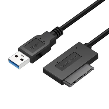 USB 2.0 към Mini Sata II 7 + 6 13Pin Адаптер Кабел Конвертор постоянен стил за Лаптоп CD/DVD ROM Тънък Диск HDD CADDY