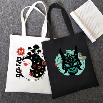 Genshin Impact Shopping Bag Графична Чанта-Тоут в стил Харадзюку, Дамски Холщовая чанта на рамото, Жените Ulzzang, Забавен Еко-Чанта с Голям капацитет