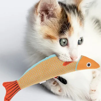 2 Предмета, играчки за дъвчене, котка, котки, китен, Начални зъбите, а моларно домашен любимец, Множество коча билка, Плюшен детски рибки във формата на риба