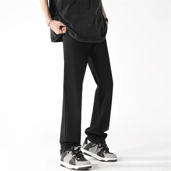 Privathinker, черни мъжки дънки в американски стил, прави панталони, Улични ежедневни мъжки дънкови панталони