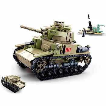 Военен боен танк, набор от градивни елементи, Оръжие, Dr. войници от Втората световна война, тухли, модел, детски играчки, подаръци