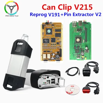 Can Clip v215 за renault CYPRESS AN2131QC Пълно Препрограмиране на чипа V191 ODB2 Автоматичен инструмент за Диагностика Програмиране диагностика Can clip