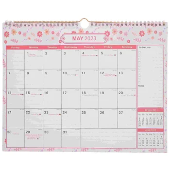 Февруари 2022 - декември 2023 Стенен календар На месец, Годишна Стенен планер, Месечен Навити Календар-график с извънбордов на една кука, Подарък за