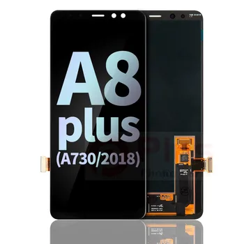 Подмяна на OLED-дисплей в събирането и без рамка за Samsung Galaxy A8 Plus (със service pack) (A730 /2018 г.) (черен)