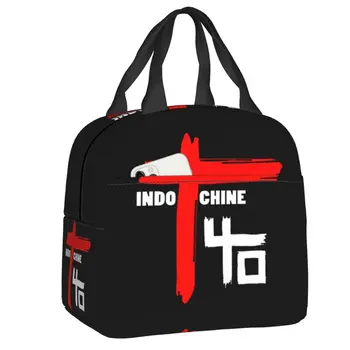 Лого Indochine в стил Поп-Рок, изолирано чанта за обяд за работа, училище, Фланец термохолодильник, кутия за Bento За жени И деца