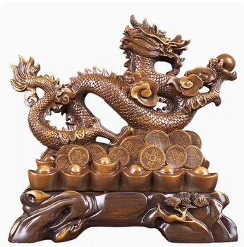 Украса с дракона в китайския зодиак привличат богатство, фън шуй, орнаменти с китайски дракон, украса за магазин, офис, къща затопляне