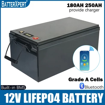 Литиева батерия Lifepo4 12V 180Ah 250Ah Вграден BMS с Bluetooth за Слънчевата система на електрически велосипед-рикши мощност 3000 W
