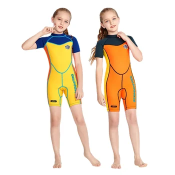 Детски неопреновый неопрен за сърф и гмуркане 2 мм, бански костюми, костюм за подводен риболов, Неопрен, Детски бански костюм за момичета, гащеризон