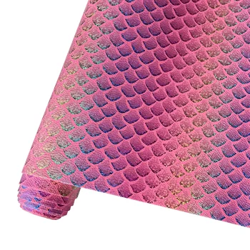 Холограма на Лазерни Преливащи се цветове, Листа, Изкуствена Кожа, Секторная Изкуствена тъкан, 1 Ролка 30 см x 135 см., за направата на обици/Чанти/Бантов