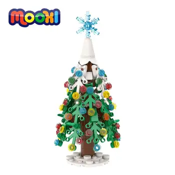 MOOXI Коледно Дърво Украшение Висящ Блок Развитие Играчка За Деца Строителство Тухла Сглобяване на Детайли Коледен Подарък САМ MOC4105
