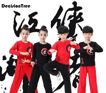 2023 детска форма саньда, китайски традиционен костюм ушу за деца, комплекти за бойни изкуства, китайски топ за кикбоксинга + панталони, облекло