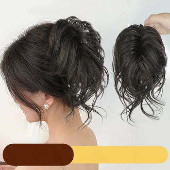 Синтетична Къса Вълнообразни ленти за cauda equina, дантела, увити около удължаване на косата, Натурални Фалшива изкуствена коса за жени