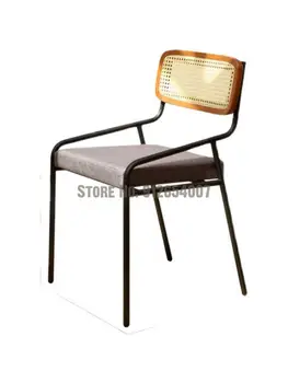 Скандинавски маса за Хранене, стол от ратан на средна възраст, Офис мебели с един прост стол, Мрежест Червено Домашно Дизайнерски стол за хранене