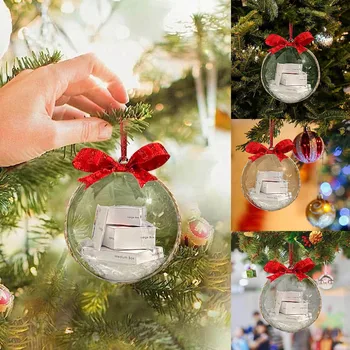 Пластмасови прозрачни топки, висящи украшения във формата на елхи, Аксесоари за празнични партита, Домашно парти Навидад, Коледна украса L5
