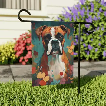Градински флаг за кучета-боксьори за любителите на боксьори, подарък за декор на двора