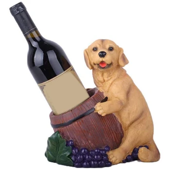 Куче, куче, държач за бутилки вино, Плота на масата, за Вино багажник с животни, Статуетка за кухня, декориране на дома бара