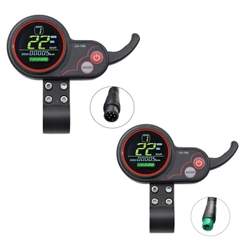 LH100 LCD дисплей Измерване на педала на газта таблото 24-60 В Електрически скутер Kugoo Ebike Подмяна на измерване на скоростта с LCD дисплей (6PIN)