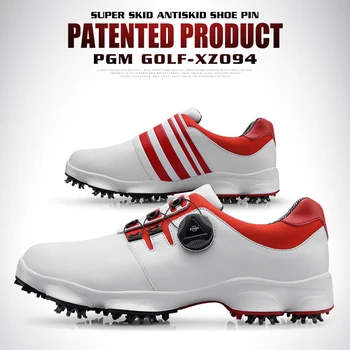 Мъжки обувки за голф PGM, удобна дръжка с ключалка, мини пирони, Нова водоустойчива устойчива на плъзгане мъжки обувки за голф