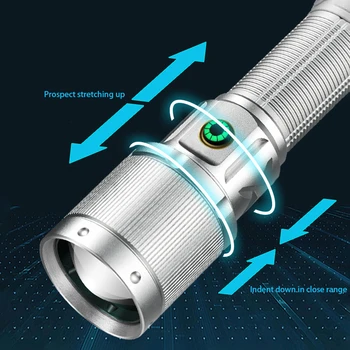 Акумулаторна батерия за преносим led фенерче с увеличение T6 Flash Light Факел Фенер 3 Режима на осветление Лагер Light USB акумулаторни Фенери