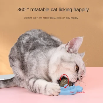 Играчки от коча билка, въртяща се на 360 Градуса стена, самозалепващи Бонбони за котки, Закуски за домашни любимци, здравословно хранене, Миене на зъбите, стоки за домашни любимци