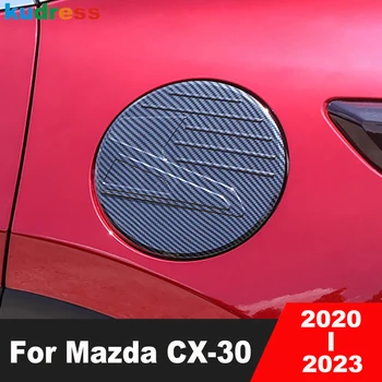 Тампон на капака на газова бутилка за кола за Mazda CX CX30-30 2020 2021 2022 2023 Маслоналивная горловина от въглеродни влакна, Покриване на газова бутилка, Външни аксесоари