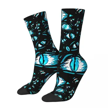 Забавен Луд чорап за мъже с жуткими очи в стил хип-хоп, качествени стелки за екипажа с принтом, Всекидневни подарък