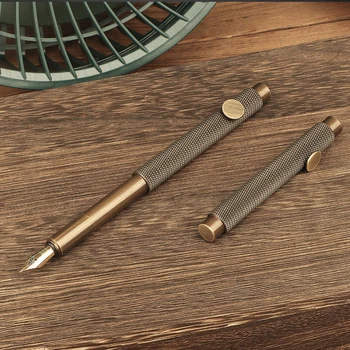 Креативна мини-покет къс писалка в Ретро стил, изработени от месинг и метал, бизнес многофункционални инструменти, Дръжка, подарък за канцеларски материали