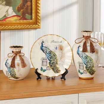 Модерни керамични Вази, са Определени три теми, саксии и кошници за цветя, Украсени с цветна композиция за хол Nordic Family