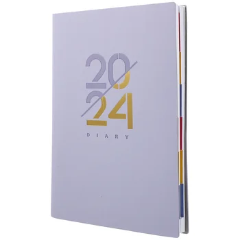 2024 Книга на дневен ред е Ежедневното използване на Бележник за водене на записки, Книги за планиране, Тетрадка меки корици, Лилаво Бележник за офис записи