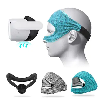 Дишаща маска за очи виртуална реалност За Oculus Quest, 2 Аксесоар, защитна лента Регулируеми размери, облицовка с вашите слушалки виртуална реалност