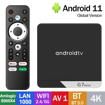 Оригинален iATV G7 MAX Amlogic S905X4 Smart TV BOX 4K 2,4/5G WiFi Android TV 11 HDR Netflix, Youtube USB3.0 ТЕЛЕВИЗИЯ конзола VS IATV Q5 Q3
