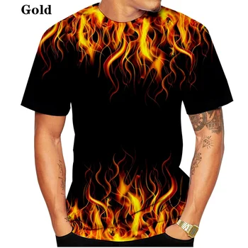 2021, Мъжки и дамски готина тениска с пламъците, 3D принт, Всекидневни Забавен пуловер, модни блузи Унисекс