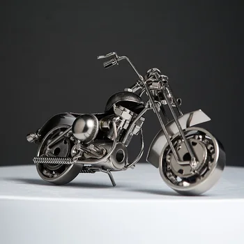 Жп модел на мотоциклет ръчно изработени, Луксозни фигурка мотор, Метален декор, фигурки, Железен мотор, подпори, Ретро начало декор, играчки, подаръци