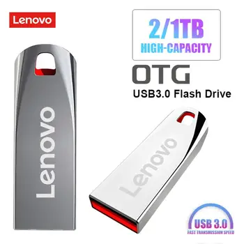 Флаш памети Lenovo Metal Usb 2 3,0 TB Високоскоростен Стик 1 TB 512 GB USB устройство на Портативен SSD Memoria Usb Flash TYPE-C Адаптер