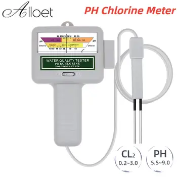 Измерител на нивото на хлор 2-в-1 PH 0,5 ~ 6,0 ppm CL2 Тестер Нивото на Водата в басейна мониторинг на Качеството на Водата Ръчно Анализатор Вода за Басейна на Спа Аквариум