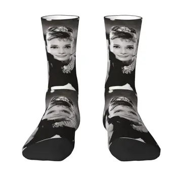 Прекрасни Мъжки И дамски чорапи за екипажа с Одри Хепбърн, Унисекс, Новост, чорапи с 3D Принтом