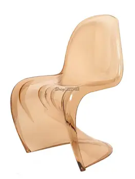 Стол Pandong Beauty Nordic Творчески Акрилен Прозрачен Пластмасов стол за Хранене, стол Проста окото Червен призрак кристална стол