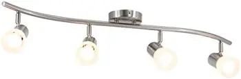 Осветление, 4-те Светлинна S-Образна Светлинна лента със стъклопакет, Модерна Кухня Таванна Светлина панел от матирано Никел XB-TR1238-4-BN